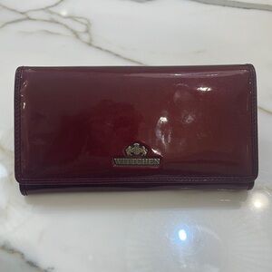 Wittchen Burgundy Patent Leather Wallet—Florence Collection—New! Italian Leather